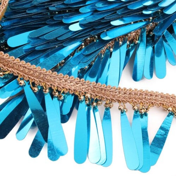 Sequin Tassel Fringe Trim, Large Sequin Dance, Carnival Costume, Showgirl Costume, Samba Costume and Festival or Rave Bra Embellishments