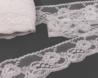 White Lace Trim, Bridal Lace Trimming for Burlesque Showgirl Dance Costume, Maid or Alice in Wonderland Cosplay, Lingerie and Exotic Dance