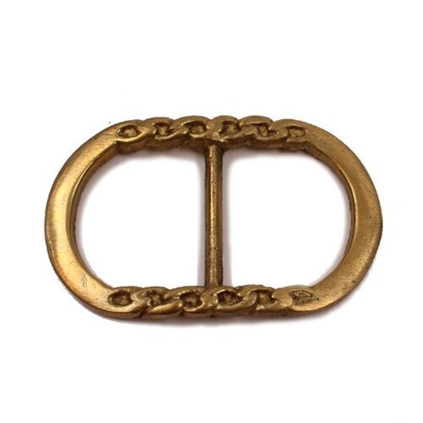 Antique Gold Metal Buckle, Vintage Style Iron Slide Buckle, Renaissance Cosplay, Medieval and Fantasy Costume Buckle