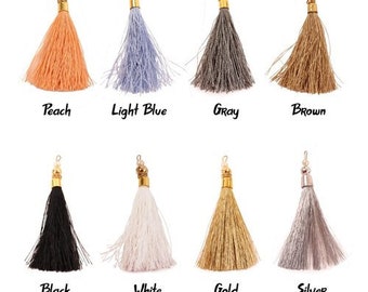 Tassels with Pearl and Gold Top (One Pair) in Neutral Colors for Carnival, Samba Costume, Tribal and Belly Dance, Circus and Performance Art