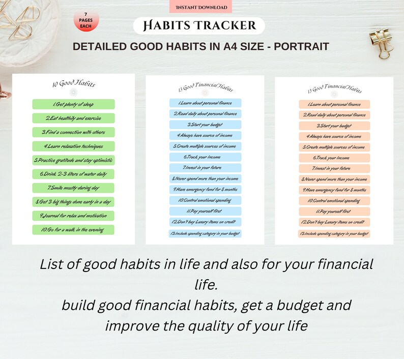 Atomic Habits Planner Printable Colourful Inserts Habits Etsy