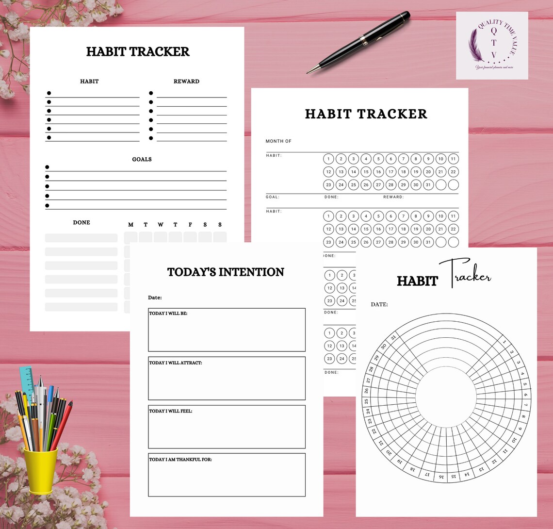 Mini Happy Yearly Atomic Habits Planner Refills Printable Etsy
