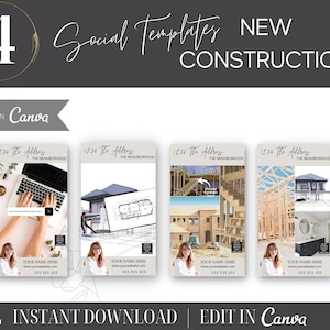 Real Estate New Construction Social Media Templates | Canva Realtor Posts (Digital Download) image 4