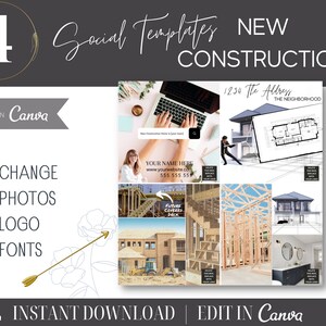 Real Estate New Construction Social Media Templates | Canva Realtor Posts (Digital Download) image 3