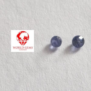 Lot of 2 Dumortierite from Madagascar, rare, for collectors or a valuable jewel weight 0.04 cts and 0.03 cts dim 2mm and 1.5 mm