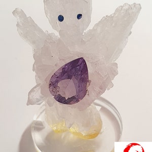 Beautiful creation (Assembly): Angel with natural amethyst for decoration dim 5 x 3.5 cm weight 26.43 g