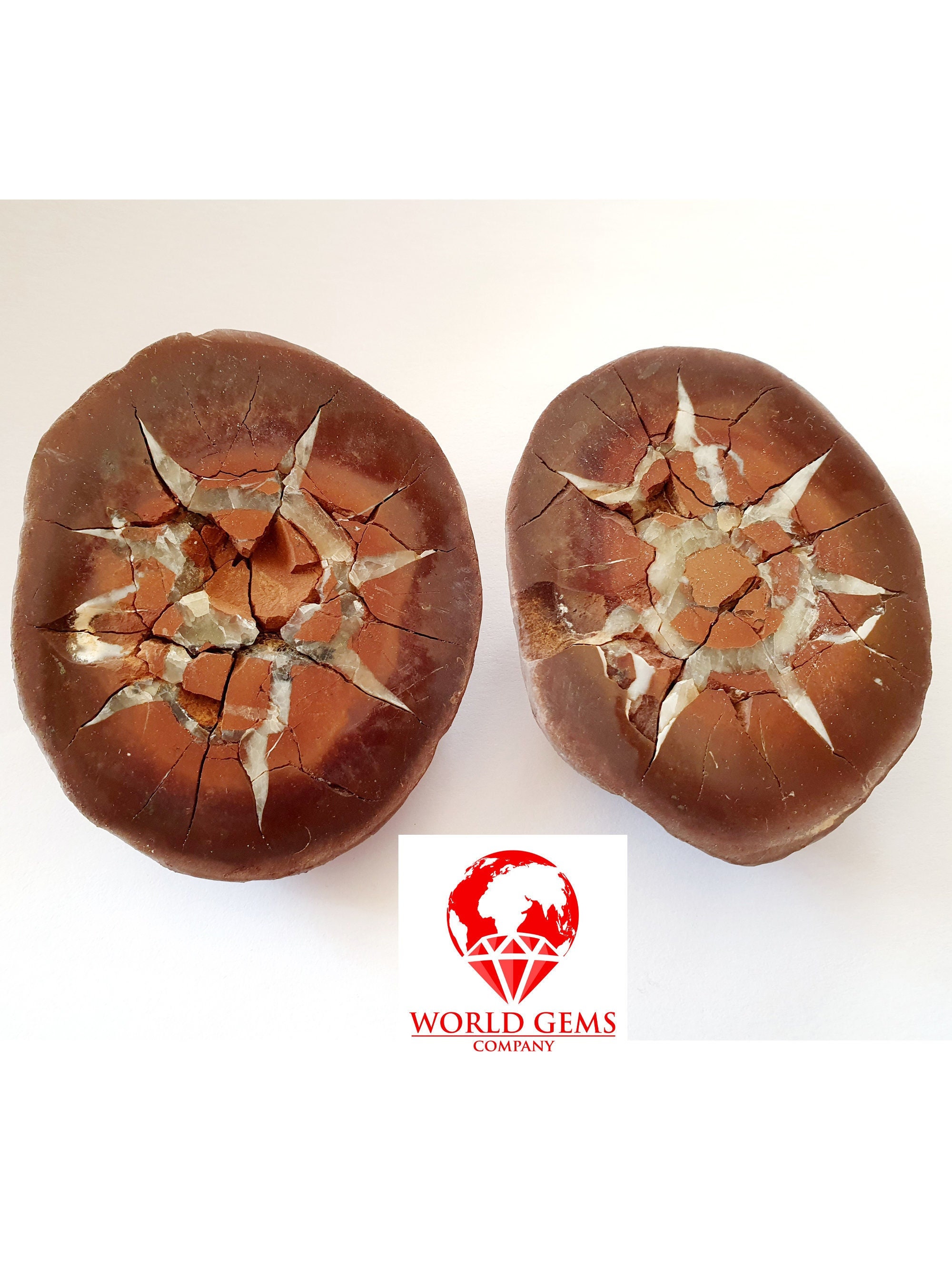 Superb pair of septaria with nice pattern Locality france dim 6 x 5.5 cm weight: 227.52 g for collectors or amateurs