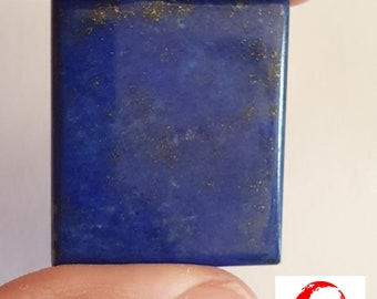 Blue Lazuli lapis with rectangular cabochon gold tips