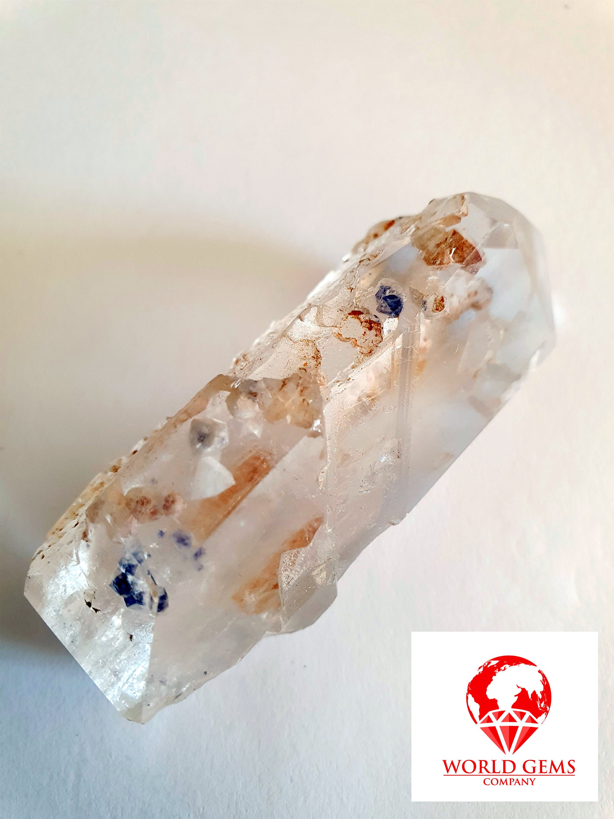 Quartz à Inclusion de Fluorite Madagascar Dim 6.5 X 3 cm Poids 64.82G Quartz Fluorite Qui Est Très R