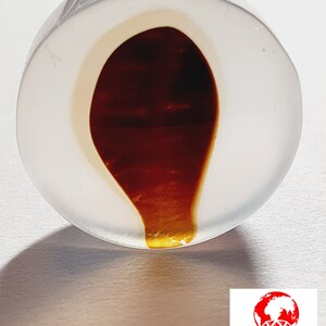 Calcedoine met toevoeging van Brazilië Gewicht 24,15 karaat Diameter 17mm Hoogte 6 mm 100% natuurlijk een zeer mooie afdruk van "blad"