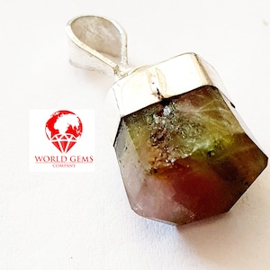 Superb polished watermelon Tourmaline pendant with a free cord! for the collection, an atypical jewel dim 11x11mm weight 12.80cts
