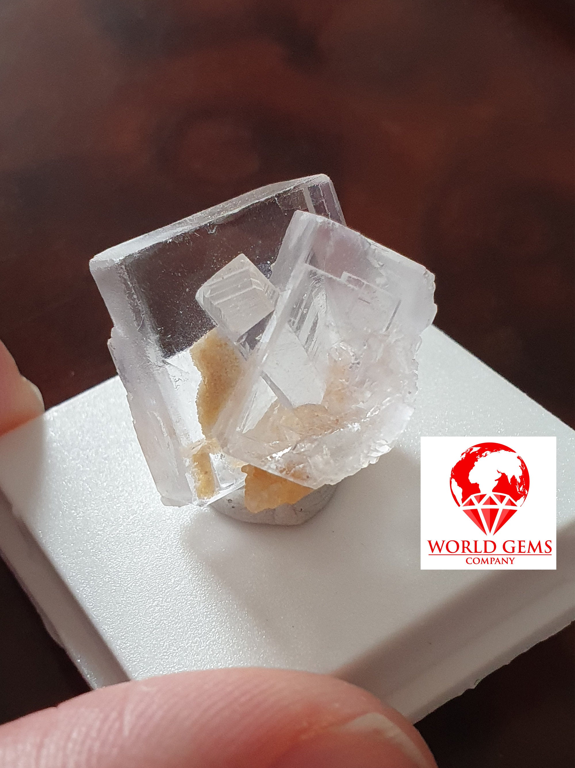 Belle Cristallisation de Fluorite Cubique Incolore d' Espagne