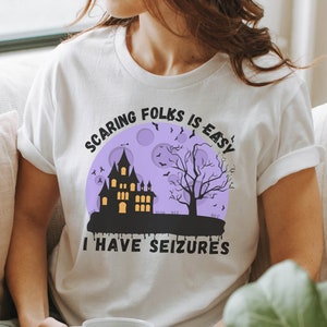 Halloween Epilepsy Shirt Seizure Awareness T-shirt Unisex Adult Clothing Eco Friendly Gift Funny Shirt Epilepsy Gift Non-Epileptic Seizures