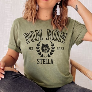 Personalized Pomeranian Mom Shirt Custom Gift Cute Dog Puppy Lover Women&#39;s Clothing Crewneck Tee Aesthetic Unisex Adult Mama Mother&#39;s Day