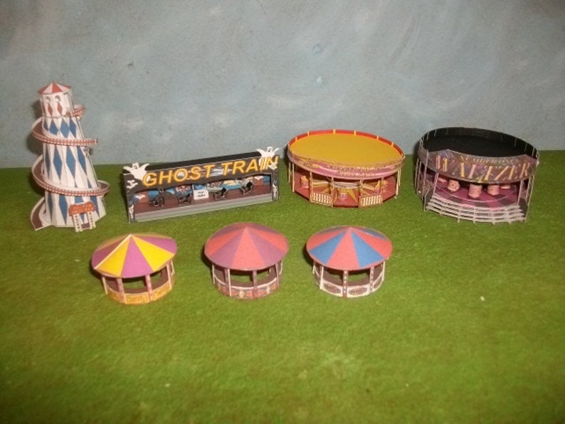 OO Scale card model fairground ride kit collectionfunfair Etsy