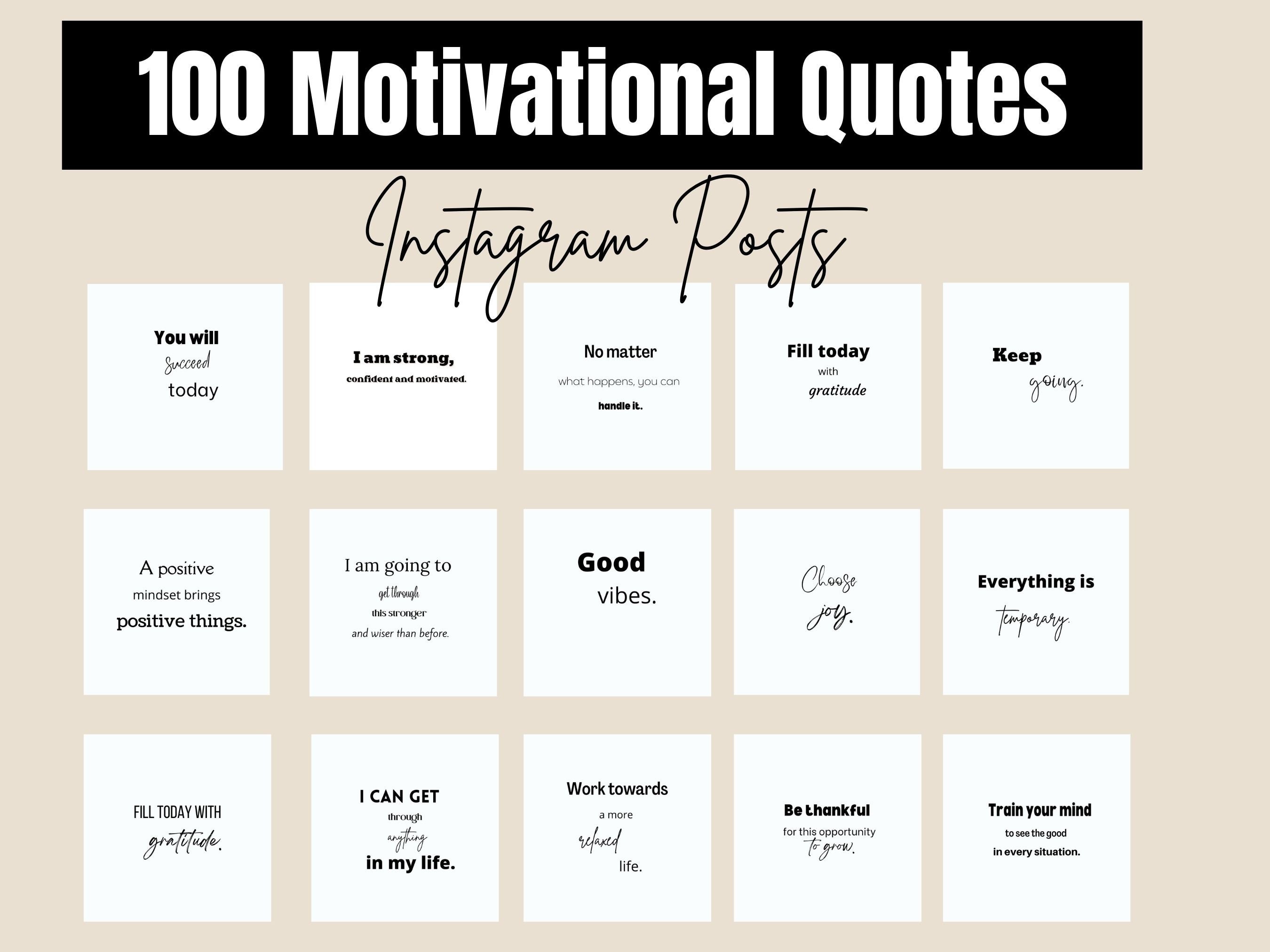 100 Editable Inspirational Quotes for Instagram Instagram | Etsy