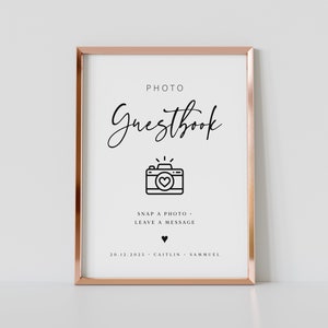 Sign Our Photo Guestbook Wedding Sign Editable, Printable, Wedding Guestbook Sign, Instant Download, Modern Minimalist Wedding Signage, DIY