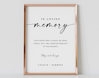 In Loving Memory Wedding Sign Template, Editable Wedding Memory Sign, Memorial Sign, Printable Remembrance Sign, Modern Wedding Sign, DIY