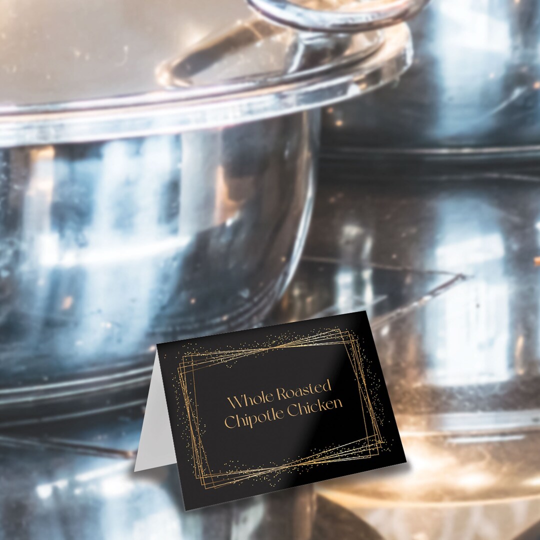 Editable Buffet Card Template Printable Food Label Luxury Gold Editable Buffet Card Template Printable Food Label Luxury Gold