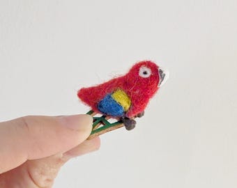 Mini loro de fieltro, pequeño regalo de loro, adorno de escritorio