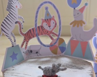 Mini elefante de fieltro: figura de lana hecha a mano, decoración de escritorio pequeña