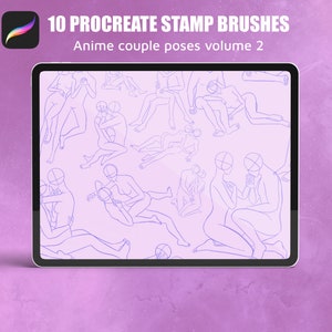 10 weitere Anime Manga Paare Posen Band 2! Procreate Pinsel stempel pack digital download