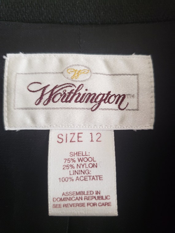 Vintage Black Wool Blazer by Worthington - image 8