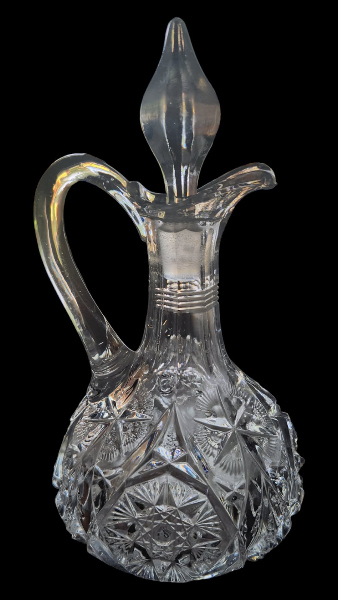 Antique Yutec Clear Glass Cruet & Stopper Etsy