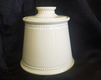 Vintage Martha Stewart Ceramic Sugar Bowl with Bead Accent