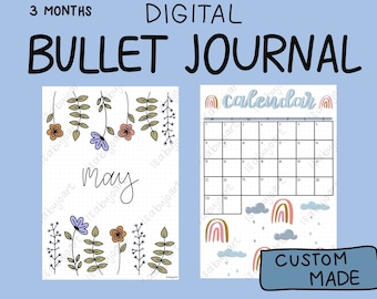Bullet Journal personalizado digital de 3 meses - descarga digital / imprimible