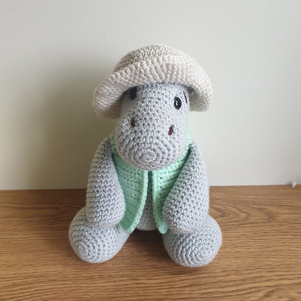 Peluche hippopotame au crochet