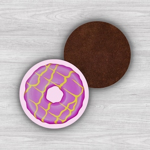 Party Ring Coaster - Trendy Coaster, Coaster Gift, Biscuit, Bicuit Lover, Drink Coaster, Coffee, Tea, MDF Wood Coaster 9.5cm x 9.5cm