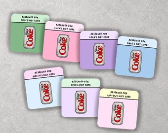 Personalised Diet Coke Drink Coaster - Trendy Coaster, Coaster Gift, Custom Gift, Diet Coke Lover, Special Gift, MDF Wood Coaster