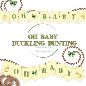 Duckling Baby Shower Banner: Printable &quot;Oh Baby&quot; Garland (Digital Download)