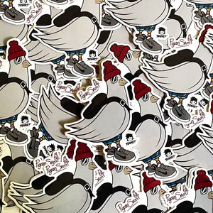 Trendy Pigeon sticker - illustration - beanie hat pigeon