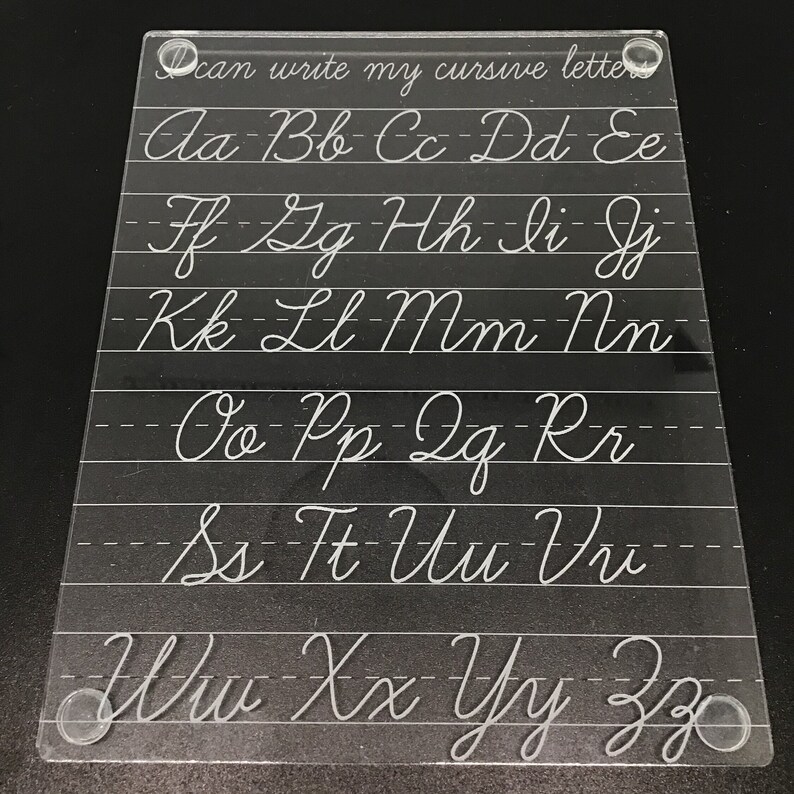 Cursive Tracing Board, Cursive Practice, Cursive Writing, Learning ...