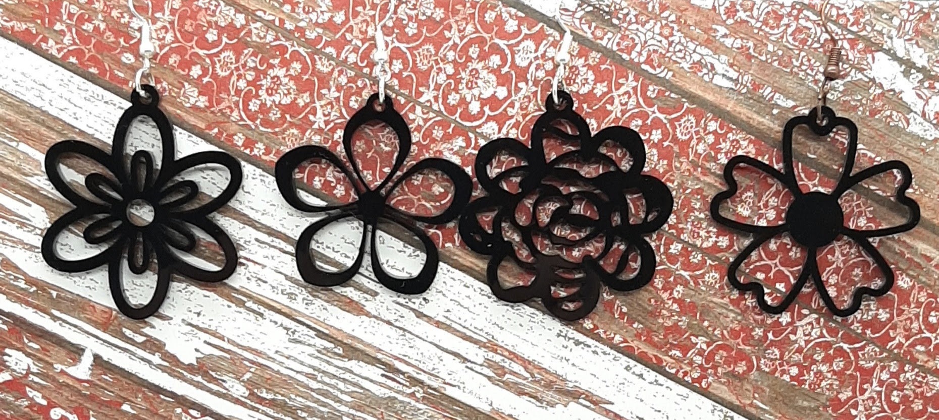 Black Acrylic Statement Earrings 