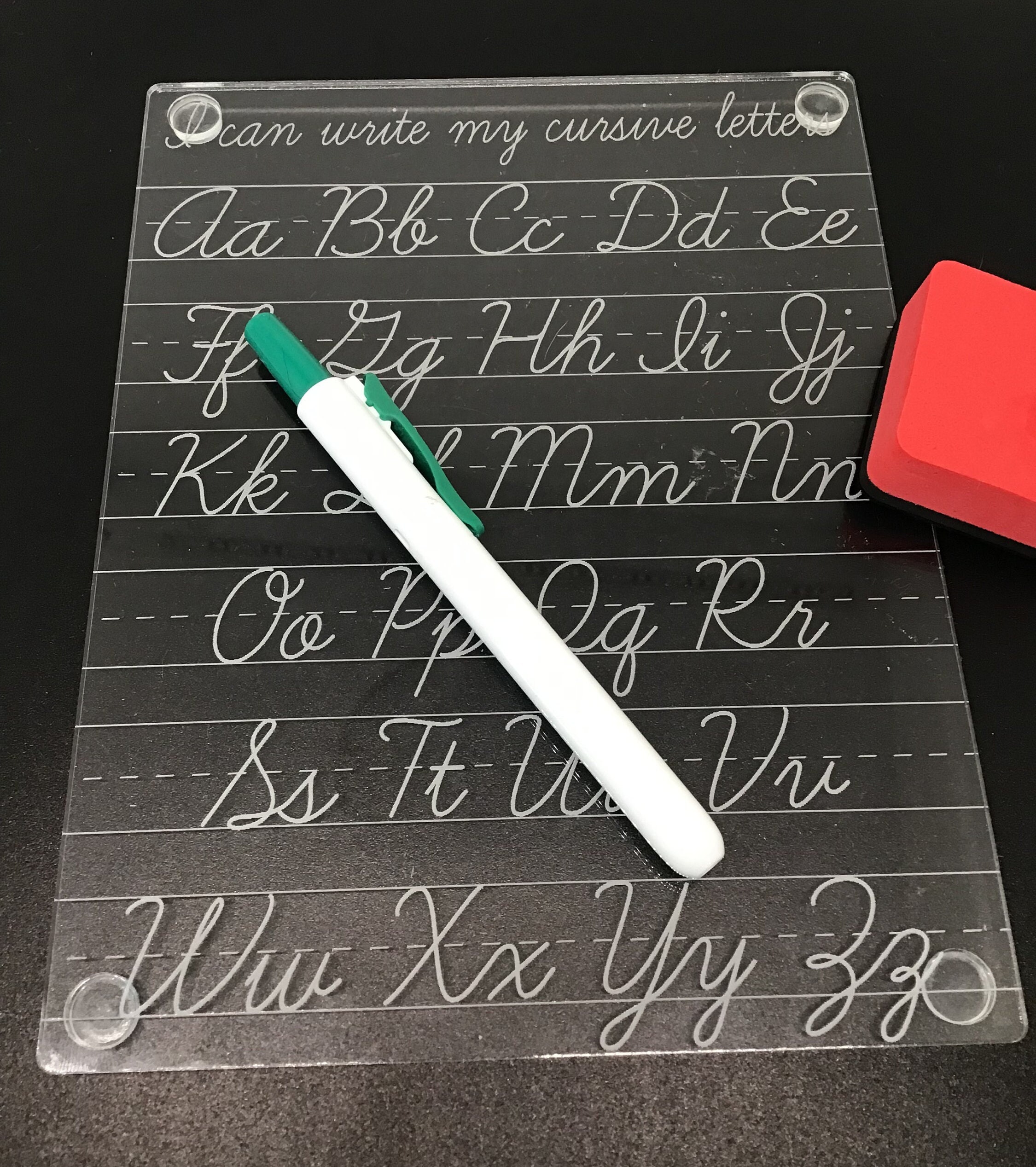 Cursive Tracing Board Cursive Practice Cursive Writing Etsy