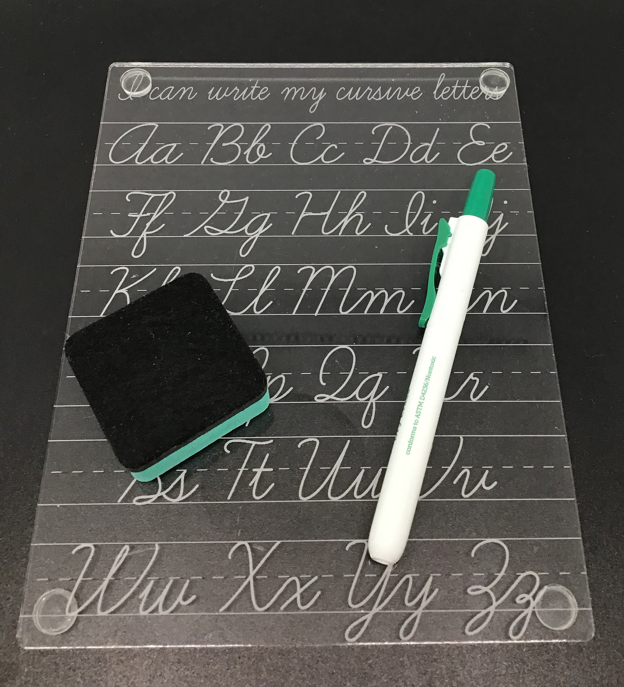 Cursive Tracing Board Cursive Practice Cursive Writing Etsy