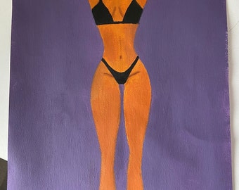 A4 acrylic painting female figure