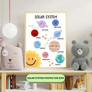 Solar System Poster for Kids – Printable Educational Space Wall Art ...
