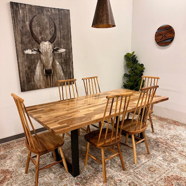 Dining walnut wood table, hand made table, unique design. In stok! FREE DELIVERY!