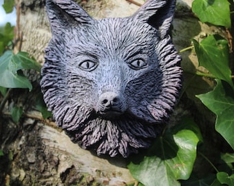 Fox Head Cement Garden Wall Hanging Decoration Ornament Bust British Wildlife