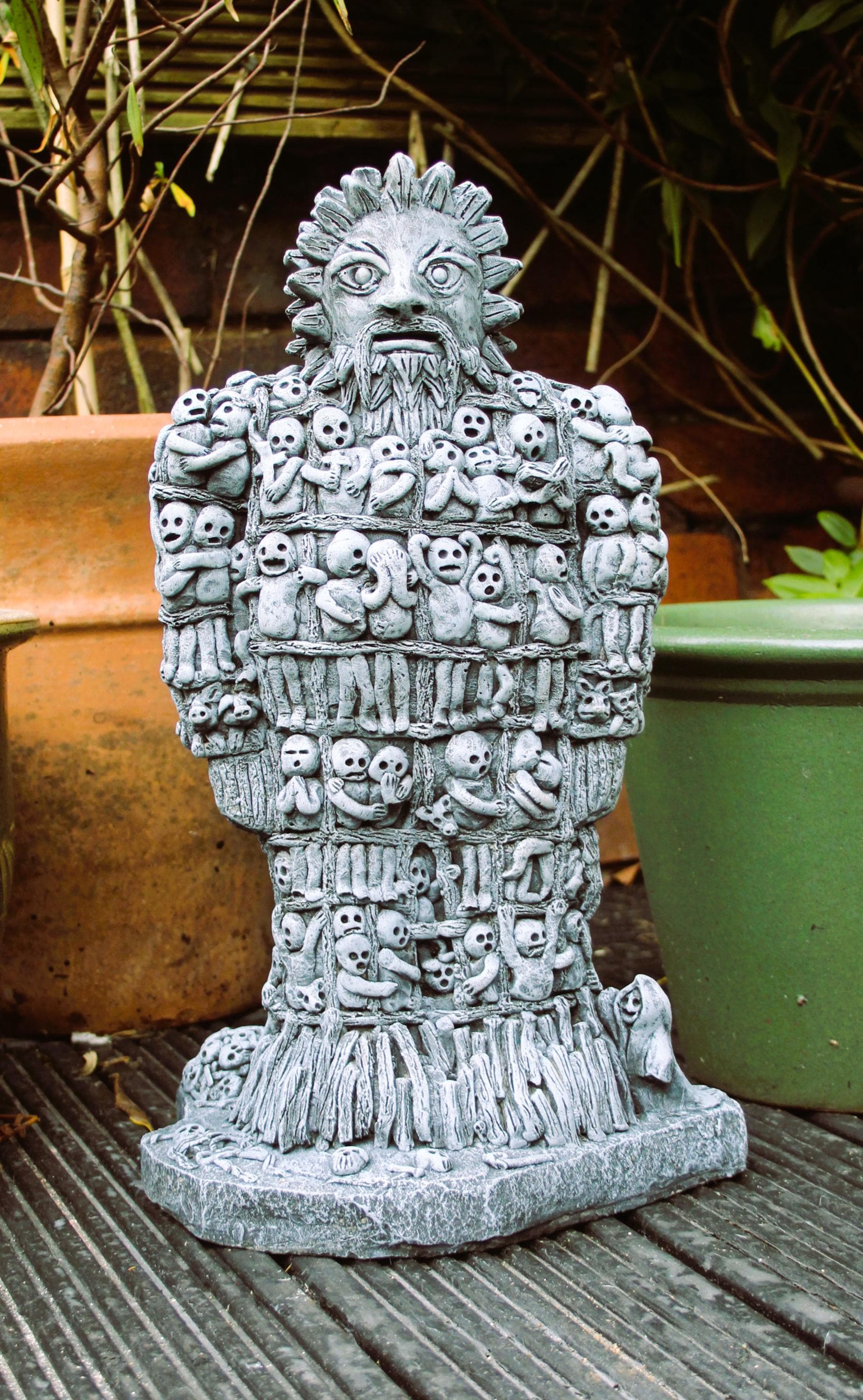 Stackpole Wicker Statue Wicker Man Cement Garden Statue Human Sacrifice Pagan Sun God Folk Art ...