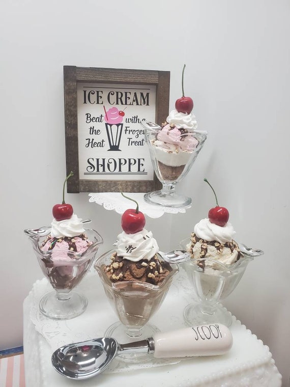 Fake Ice Cream Sundae Fake Hot Fudge Sundeaice Cream Decor - Etsy