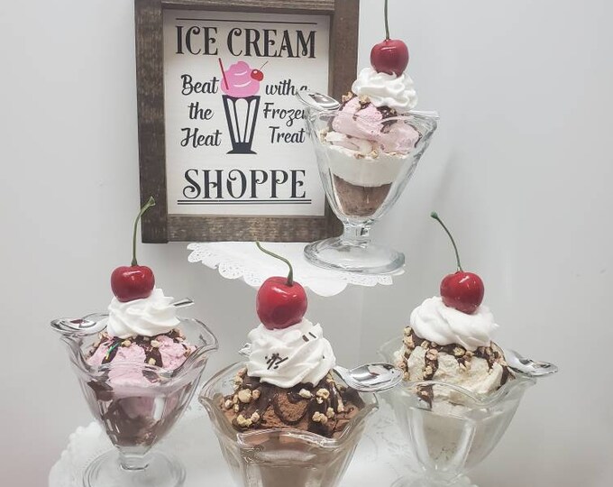 Fake Ice Cream Sundae Fake Hot Fudge Sundea,ice Cream Decor, Sweet ...
