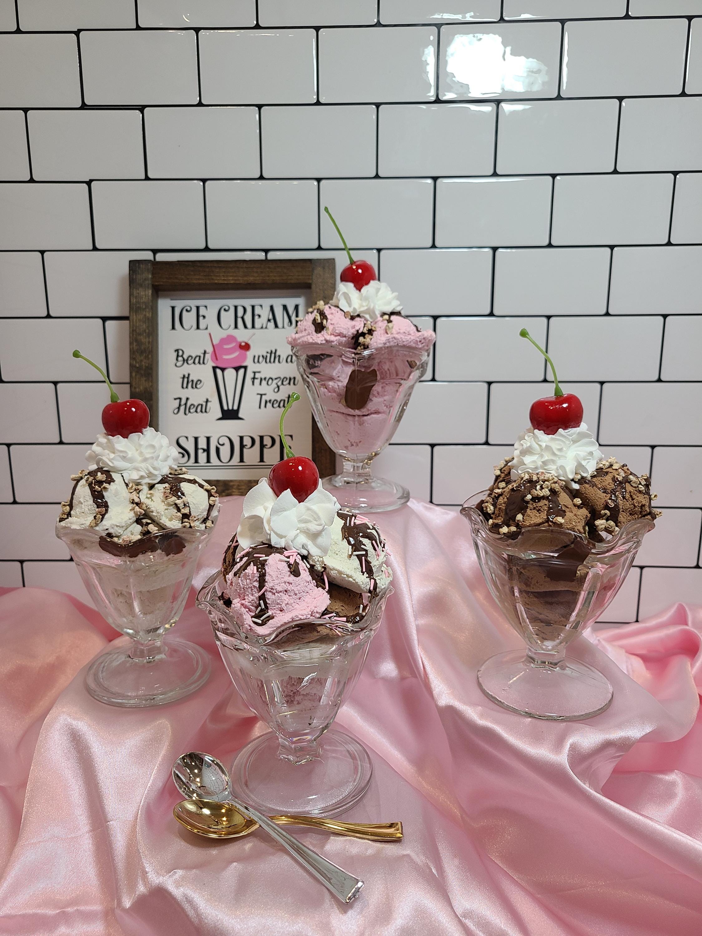 Fake Ice Cream Sundae Fake Hot Fudge Sundea,ice Cream Decor, Sweet ...