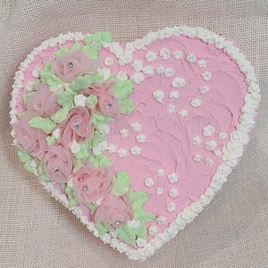 Fake cake Pink Chiffon fake Victorian rose cake fake cake, fake Valentines cake Faux cake photo Prop, display food fake 6 inch cake