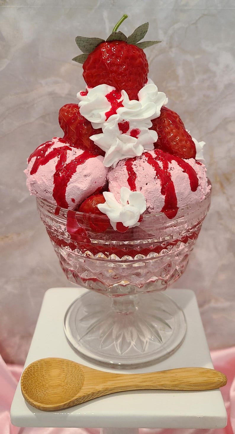 Fake Strawberry Sundae | Candied Strawberries | Fake Strawberry Glaze ...