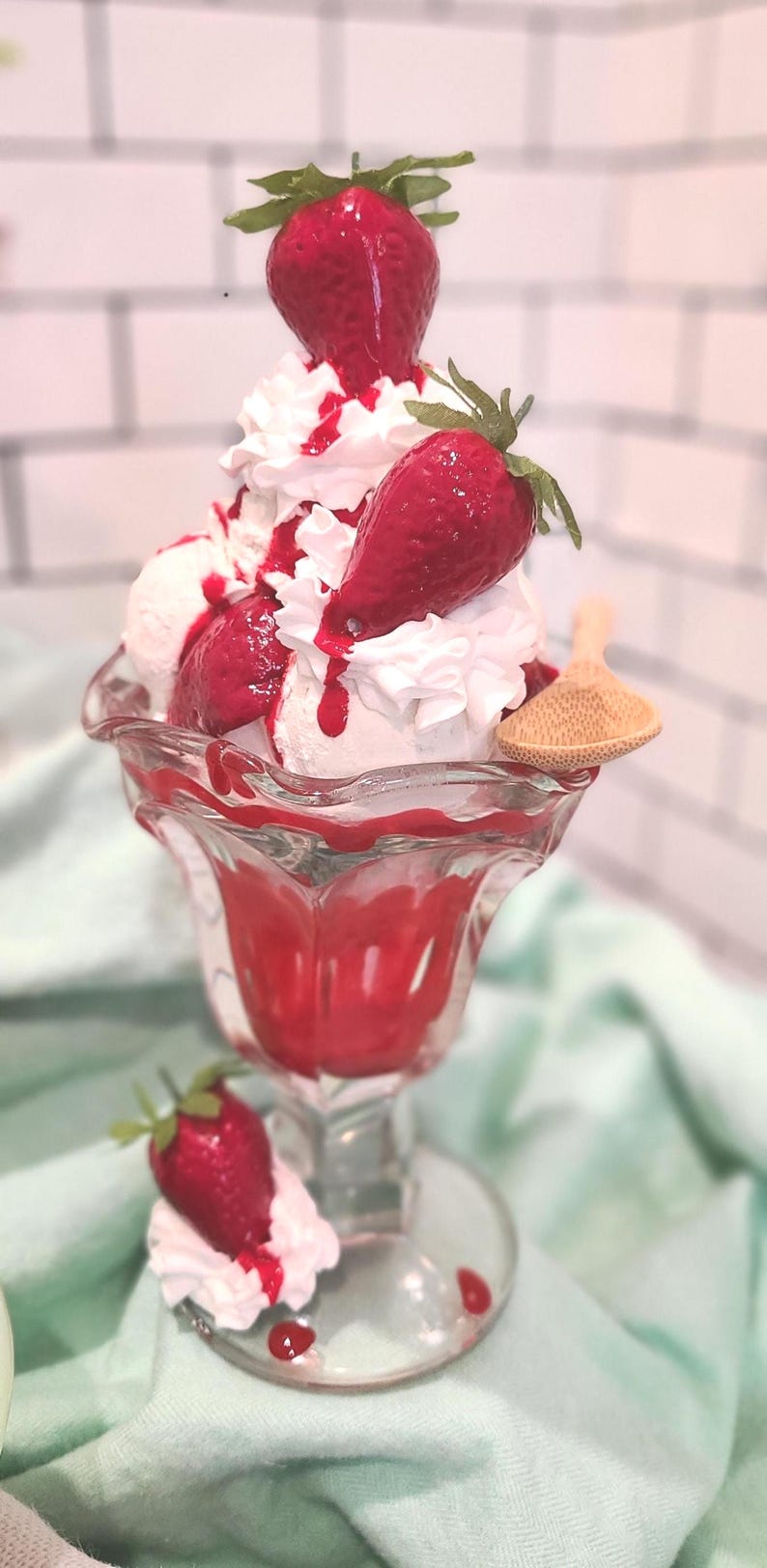 Fake Strawberry Sundae | Candied Strawberries | Fake Strawberry Glaze ...